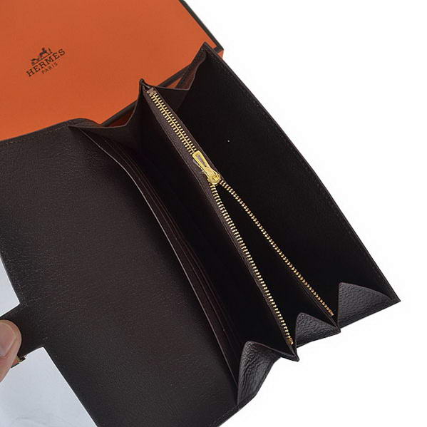 Cheap Fake Hermes Constance Long Wallets Brown Calfskin Leather Gold - Click Image to Close